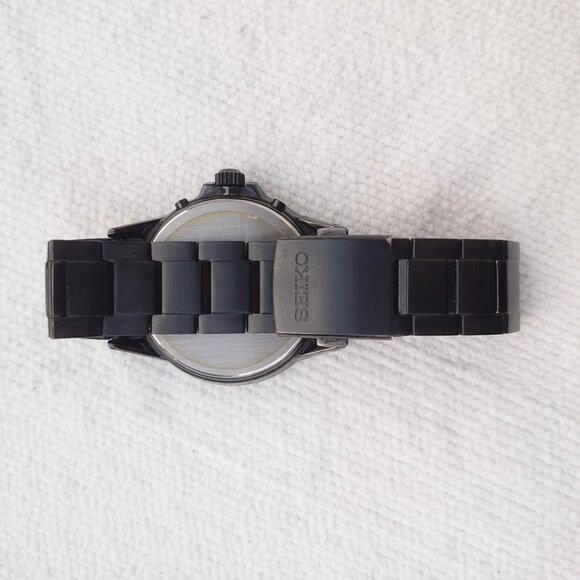 Seiko Radio Wave Control 7B52-0AD0 JDM Titanium Solar Watch 40mm Blue Black Dial - Picture 6 of 9